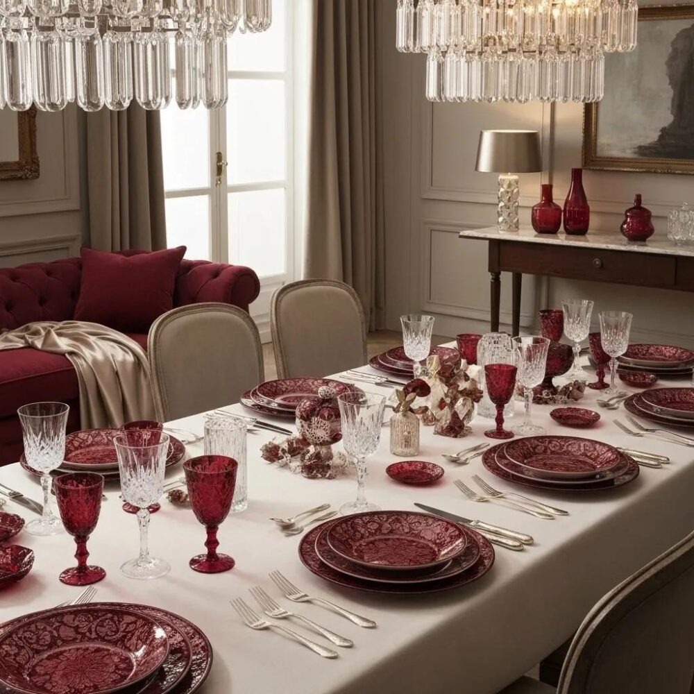 Wine Red Accents: Timeless Sarasota Elegance | Trade Mark Interiors