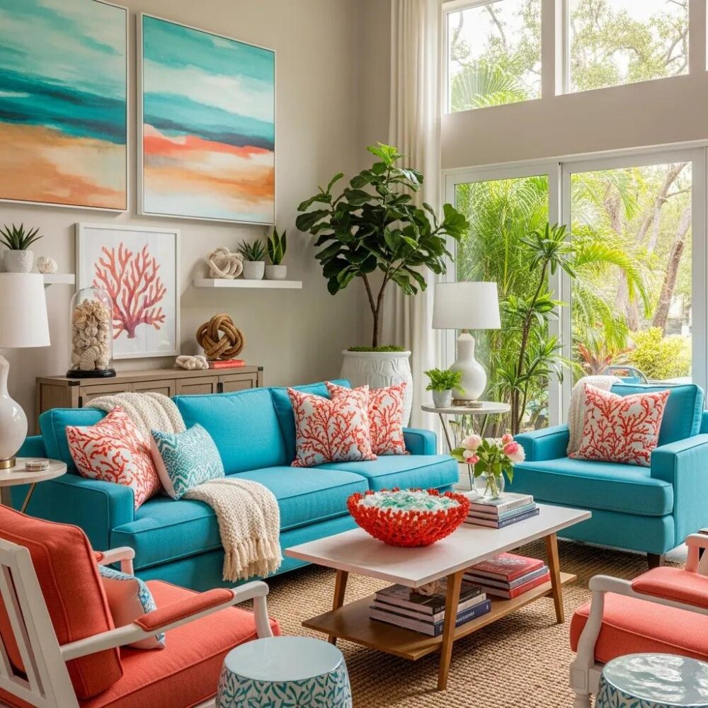 Bold Color Schemes for Sarasota Open Living Spaces | Trade Mark Interiors